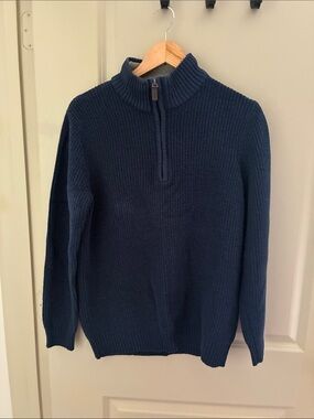 Izod Men’s Navy Half-Zip Ribbed Sweater